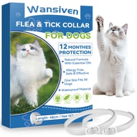 Wansiven Obojok proti blchám a kliešťom pre mačky, 48 cm, vodoodolný, 12-mesačná ochrana, nastaviteľný, modrý, 2 ks 1