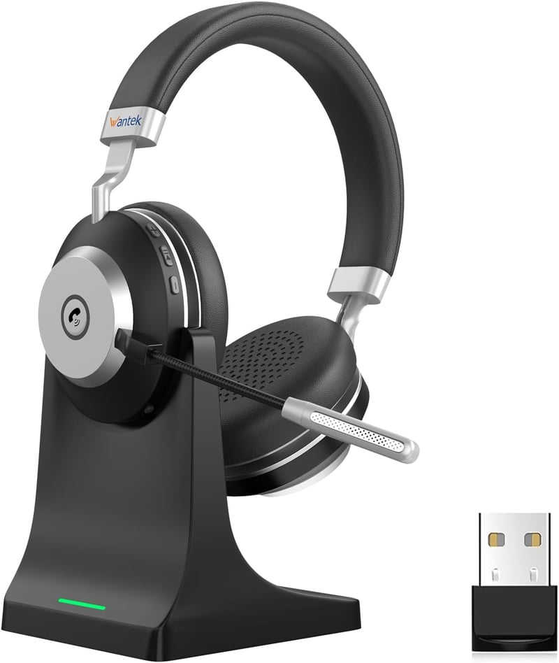 Wantek Wireless Bluetooth Headset Zajszűrő Mikrofonnal 45h Akkumulátor IPX4 Vízálló