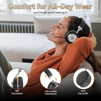 Wantek Wireless Bluetooth Headset Zajszűrő Mikrofonnal 45h Akkumulátor IPX4 Vízálló 7