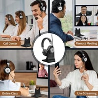 Wantek Wireless Bluetooth Headset Zajszűrő Mikrofonnal 45h Akkumulátor IPX4 Vízálló 6