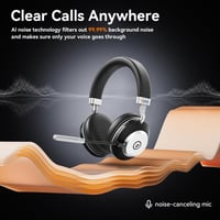 Wantek Wireless Bluetooth Headset Zajszűrő Mikrofonnal 45h Akkumulátor IPX4 Vízálló 5