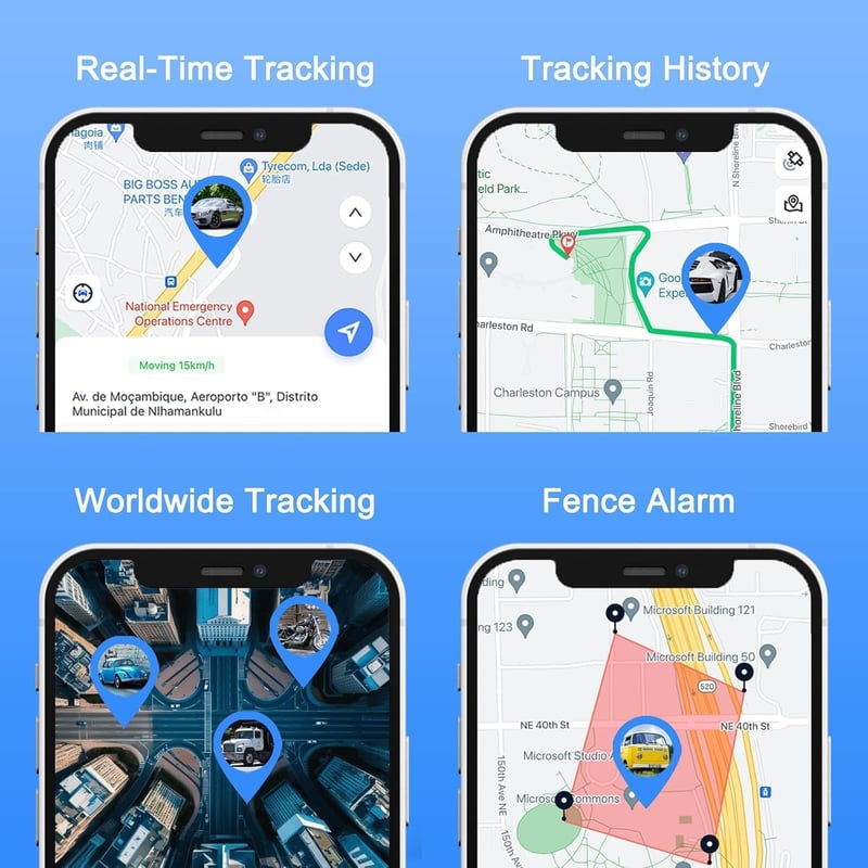 wanwaytech GPS nyomkövető 90 napos akkumulátor, mágneses autó tracker, útvonal és sebesség figyelés - S20 PRO (Up to 90 days)