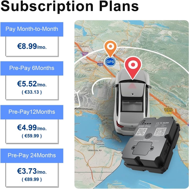 wanwaytech GPS nyomkövető 90 napos akkumulátor, mágneses autó tracker, útvonal és sebesség figyelés - S20 PRO (Up to 90 days)