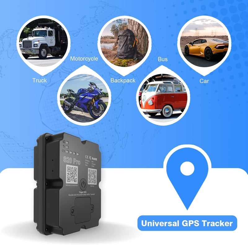 wanwaytech GPS nyomkövető 90 napos akkumulátor, mágneses autó tracker, útvonal és sebesség figyelés - S20 PRO (Up to 90 days)