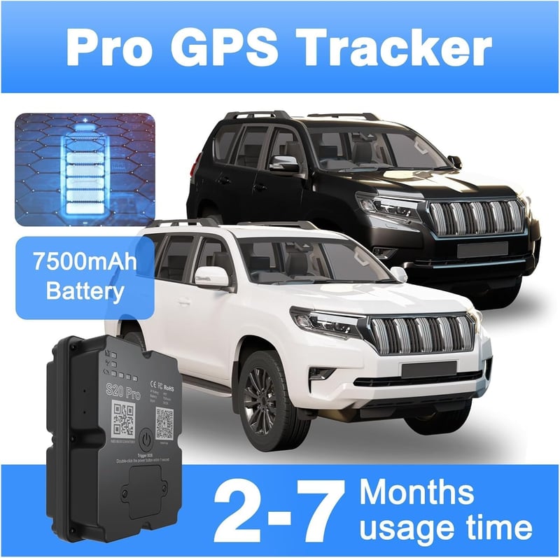 wanwaytech GPS nyomkövető 90 napos akkumulátor, mágneses autó tracker, útvonal és sebesség figyelés - S20 PRO (Up to 90 days)