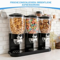 Dávkovač cereálií Wapasezyar na pult, 2 l, plastový dávkovač potravín, nádoba na cereálie a kukuričné lupienky, vhodný aj na sladkosti, 3 ks 6