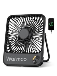 Prenosný stolový ventilátor Warmco D3 s batériou 10 000 mAh, výdrž 10 – 24 hodín, tichý nabíjateľný ventilátor 1