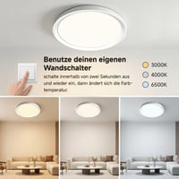 WARMELLE LED stropna svjetiljka 70W 9700lm, Ø48cm, bijela, 3 temperature boje (3000K/4000K/6500K) upravljanje prekidačem, CRI80+, za dnevni boravak, spavaću sobu 3