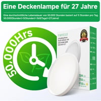 WARMELLE LED stropna svjetiljka 70W 9700lm, Ø48cm, bijela, 3 temperature boje (3000K/4000K/6500K) upravljanje prekidačem, CRI80+, za dnevni boravak, spavaću sobu 7