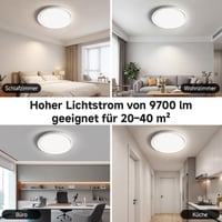 WARMELLE LED stropna svjetiljka 70W 9700lm, Ø48cm, bijela, 3 temperature boje (3000K/4000K/6500K) upravljanje prekidačem, CRI80+, za dnevni boravak, spavaću sobu 8