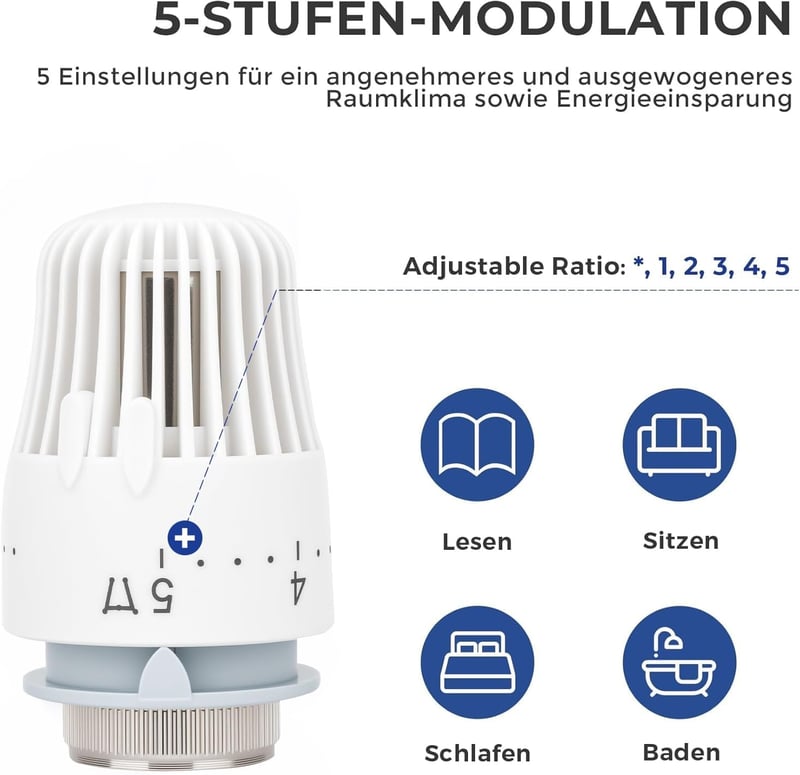 Warmfay 1/2 hüvelykes sarok termosztatikus radiátor szelep készlet sárgarézből fehér termosztátfejjel és visszatérő idommal fagyvédő állássa