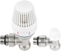 Warmfay 1/2 hüvelykes sarok termosztatikus radiátor szelep készlet sárgarézből fehér termosztátfejjel és visszatérő idommal fagyvédő állássa 7