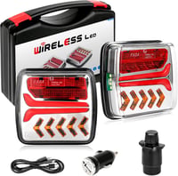 Warmfay Mágneses Vezeték Nélküli LED Hátsó Lámpák Utánfutóhoz 12/24V, Újratölthető Vízálló Világítás Teherautó Traktor 1