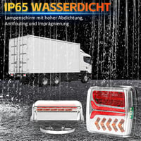 Warmfay Mágneses Vezeték Nélküli LED Hátsó Lámpák Utánfutóhoz 12/24V, Újratölthető Vízálló Világítás Teherautó Traktor 5