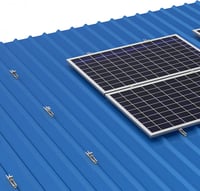 Sistem de montare panouri fotovoltaice Warmfay pentru acoperiș plat, șină de montaj din aluminiu 12 cm, clemă reglabilă neagră 30-35 mm, pentru acoperiș trapezoidal cu 4 panouri 6