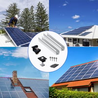 Sistem de montare panouri fotovoltaice Warmfay pentru acoperiș plat, șină de montaj din aluminiu 12 cm, clemă reglabilă neagră 30-35 mm, pentru acoperiș trapezoidal cu 4 panouri 7