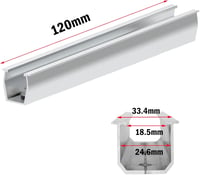 Sistem de montare panouri fotovoltaice Warmfay pentru acoperiș plat, șină de montaj din aluminiu 12 cm, clemă reglabilă neagră 30-35 mm, pentru acoperiș trapezoidal cu 4 panouri 2