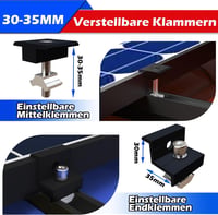 Warmfay napelem tartókészlet 4 modulhoz, 30-35 mm, lapos és trapézlemez tetőre - fekete 5