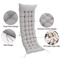 Husă pentru șezlong Warmiehomy 160x50x8 cm, Gri, Antiderapantă, Cu benzi reglabile, Pentru șezlong de grădină/exterior, Umplutură densă din bumbac PP 2