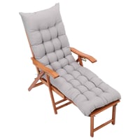 Husă pentru șezlong Warmiehomy 160x50x8 cm, Gri, Antiderapantă, Cu benzi reglabile, Pentru șezlong de grădină/exterior, Umplutură densă din bumbac PP 1