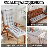 Husă pentru șezlong Warmiehomy 160x50x8 cm, Gri, Antiderapantă, Cu benzi reglabile, Pentru șezlong de grădină/exterior, Umplutură densă din bumbac PP 5