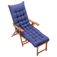 Pernă pentru șezlong Warmiehomy cu sistem anti-alunecare, 160x50x8 cm, albastru, pernă pentru șezlong de grădină pentru exterior cu baretă reglabilă, groasă și confortabilă 1