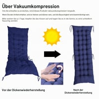 Pernă pentru șezlong Warmiehomy cu sistem anti-alunecare, 160x50x8 cm, albastru, pernă pentru șezlong de grădină pentru exterior cu baretă reglabilă, groasă și confortabilă 6