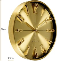 Warminn Csendes Falióra 30 cm Fekete Modern Quartz Elemmel Működő 3