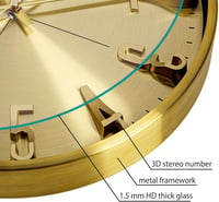 Warminn Csendes Falióra 30 cm Fekete Modern Quartz Elemmel Működő 5
