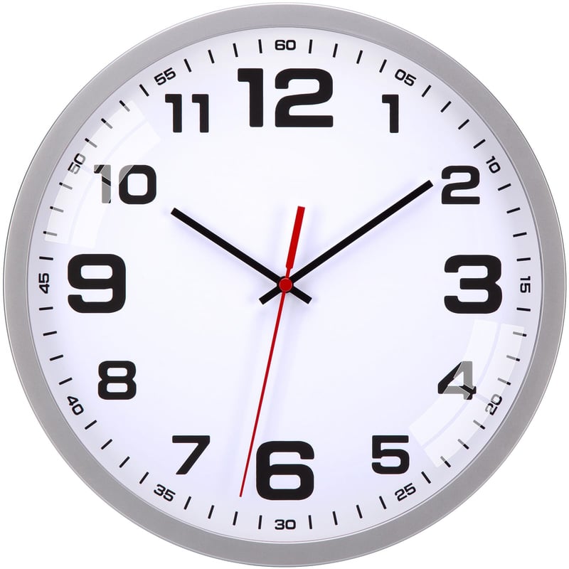 Tiché nástenné hodiny Warminn bez tikania, 30 cm, strieborné, moderné kremenné hodiny s ľahkým odpočítavaním času, napájané batériou, do obývačky, kuchyne, spálne, kancelárie