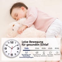 Tiché nástenné hodiny Warminn bez tikania, 30 cm, strieborné, moderné kremenné hodiny s ľahkým odpočítavaním času, napájané batériou, do obývačky, kuchyne, spálne, kancelárie 3