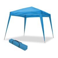 Foișor de grădină pliabil Wasabi 3x3 m, impermeabil, structură din oțel, albastru - cu sfori de ancorare și țăruși, geantă de transport, pentru grădină, terasă, camping 1