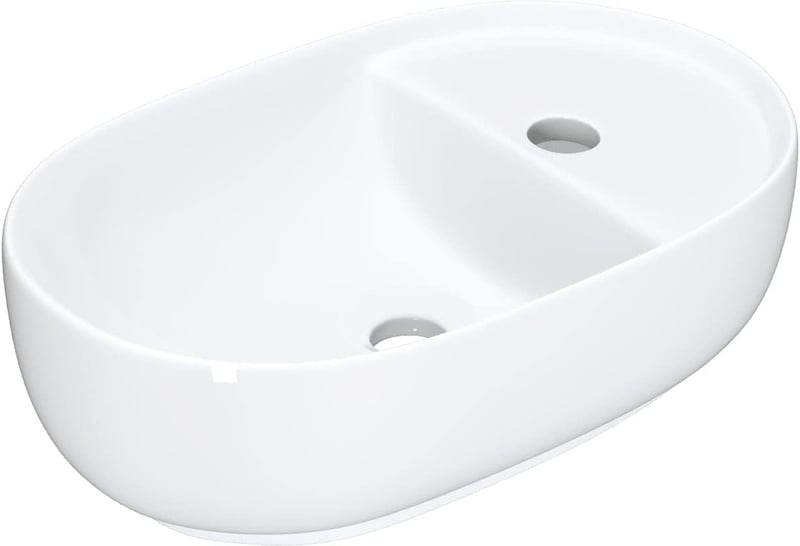 Waschbecken24 Premium Mosdó Lótusz Effektussal Fürdőszobához 26x42cm Fehér