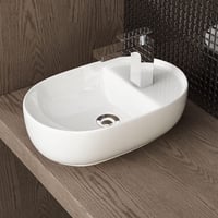 Waschbecken24 Premium Mosdó Lótusz Effektussal Fürdőszobához 26x42cm Fehér 1