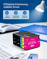 Multipack atramentových kaziet Washope 932XL 933XL pre tlačiarne HP Officejet 6600 6700 7612 7110 6100 7610 – čierna, azúrová, purpurová, žltá, balenie 4 ks 4