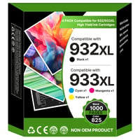 Multipack atramentových kaziet Washope 932XL 933XL pre tlačiarne HP Officejet 6600 6700 7612 7110 6100 7610 – čierna, azúrová, purpurová, žltá, balenie 4 ks 1
