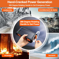 WASTDE 26800mAh Napelemes Power Bank Kurblis Kültéri Vízálló Gyorstöltés 7 Kimenet 3