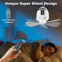 Wastou X15 kempingový ventilátor s LED lampášom, 5200 mAh, nabíjateľný cez USB, s diaľkovým ovládaním, časovačom, odnímateľnými lopatkami, biely, do stanu, na cesty 4