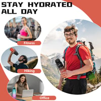 Fľaša na vodu Mujigaga so slamkou 1000 ml, nepriepustná opakovane použiteľná fľaša s časovou značkou, na turistiku, kempovanie, beh, jogu, čierno-červená 7