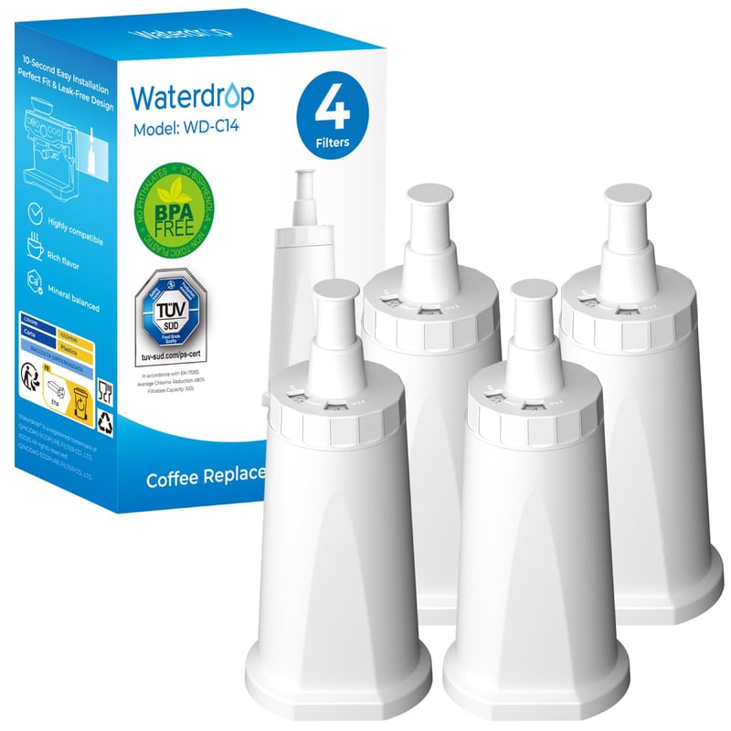 Náhradný vodný filter Waterdrop BES008 pre kávovar Sage Barista Express Pro, SES008/SES810/SES875/SES880/SES920/SES980/SES990, certifikovaný TÜV SÜD