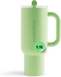 Waterdrop MICRODRINK 1,1L Termikus Ivópalack Szívószállal, Hőtartó Rozsdamentes Acél Kulacs - Zöld 1