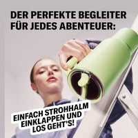 Waterdrop MICRODRINK 1,1L Termikus Ivópalack Szívószállal, Hőtartó Rozsdamentes Acél Kulacs - Zöld 5