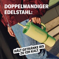 Waterdrop MICRODRINK 1,1L Termikus Ivópalack Szívószállal, Hőtartó Rozsdamentes Acél Kulacs - Zöld 4