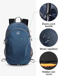 WATERFLY 30L Vízálló Túrahátizsák - Könnyű Nylon Kirándulóhátizsák Túrázáshoz, Kék Unisex Hátizsák Férfiaknak és Nőknek, Utazáshoz, Kempinge 2