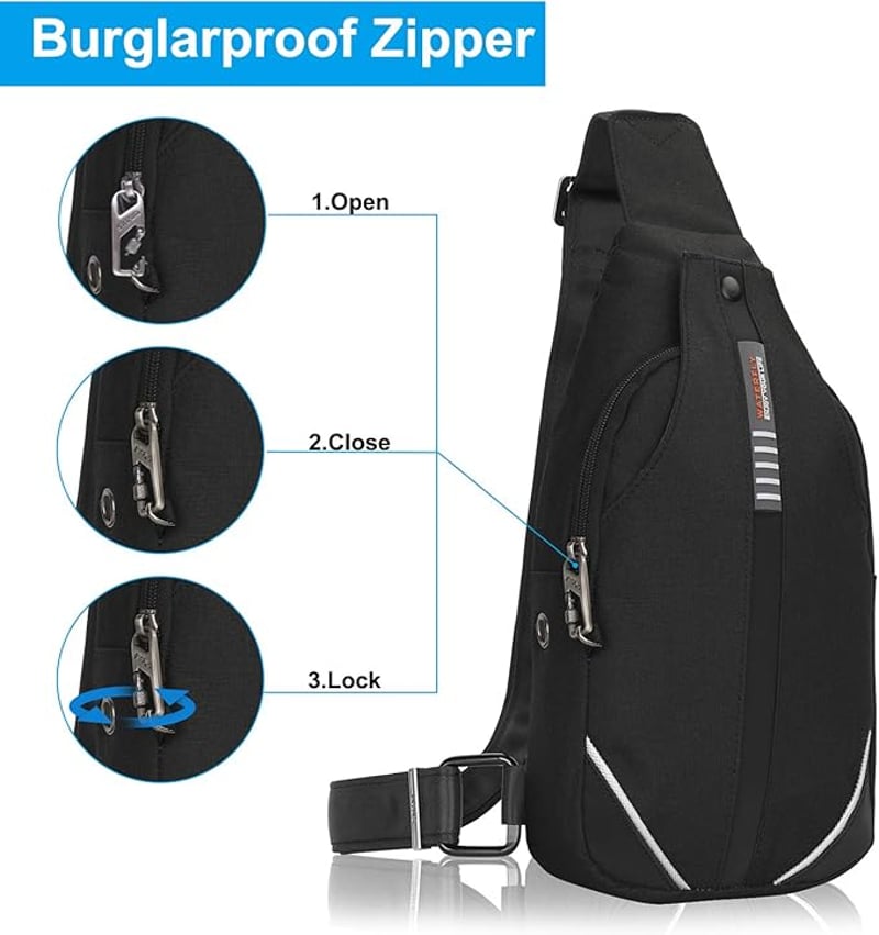 WATERFLY Antitolvaj Hátizsák Crossbody Válltáska Férfiaknak Nőknek
