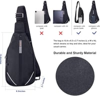 WATERFLY Antitolvaj Hátizsák Crossbody Válltáska Férfiaknak Nőknek 5