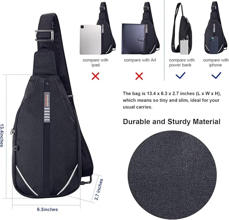 WATERFLY Antitolvaj Hátizsák Crossbody Válltáska Férfiaknak Nőknek