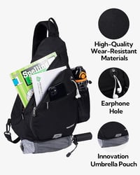 WATERFLY Háromszög Alakú Vízálló Nylon Hátizsák - Unisex Crossbody Táska Túrázáshoz, Kerékpározáshoz, Utazáshoz - Állítható Vállpánttal 4