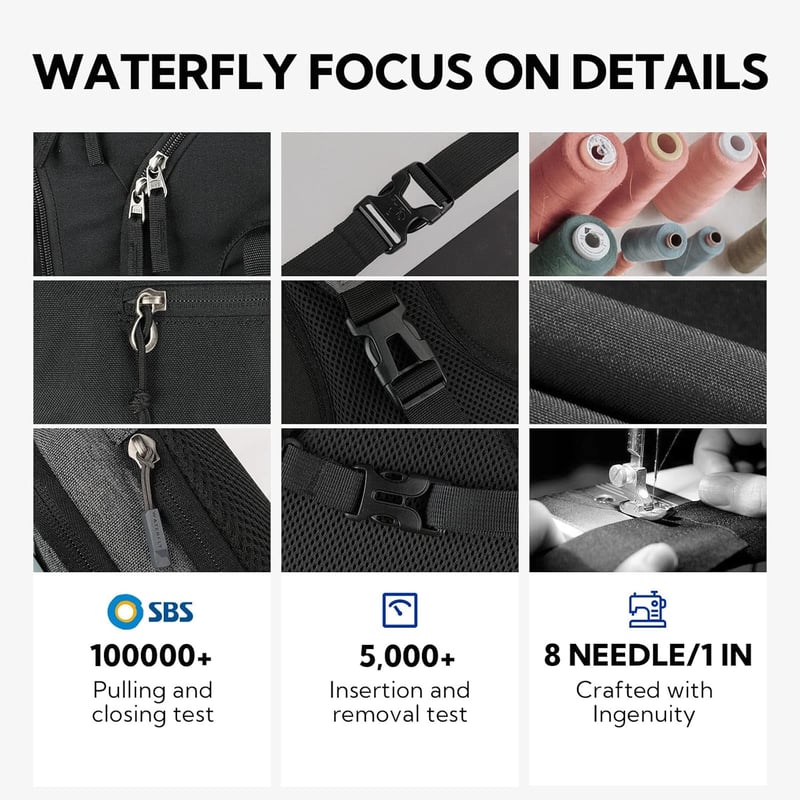WATERFLY Vízálló Lila Egyvállas Hátizsák - Állítható Pánttal Túrázáshoz, Kerékpározáshoz, Utazáshoz - Unisex Nylon Crossbody Táska