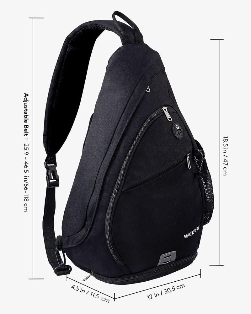 WATERFLY Háromszög Alakú Vízálló Nylon Hátizsák - Unisex Crossbody Táska Túrázáshoz, Kerékpározáshoz, Utazáshoz - Állítható Vállpánttal